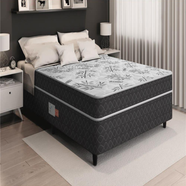 Cama Box Conjugada Ortopédica Viúva De Espuma Com 2 Travessei