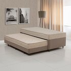 Cama Box Conjugada Solteiro Com Auxiliar Colchões Sensor Bege