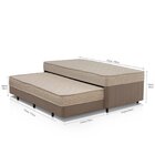 Cama Box Conjugada Solteiro Com Auxiliar Colchões Sensor Bege