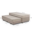 Cama Box Conjugada Solteiro Com Auxiliar Colchões Sensor Bege