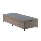 Cama Box De Solteiro Gustavo Com Baú Marrom Claro