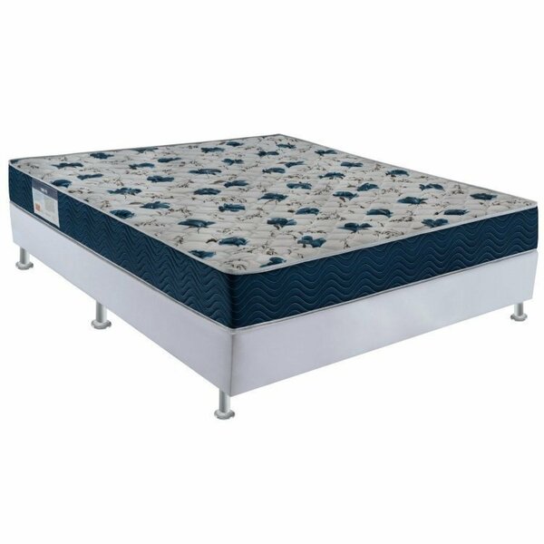 Cama Box Iso 6.0 D28 Casal Ortobom Azul E Branco