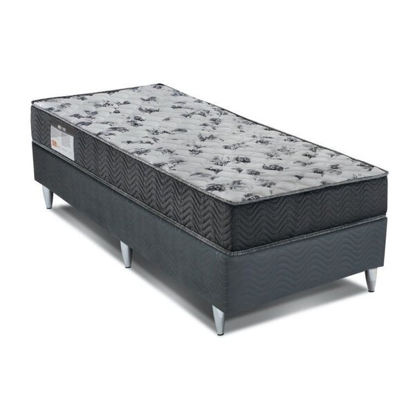 Cama Box Iso D33 Solteiro Ortobom Grafite E Branco