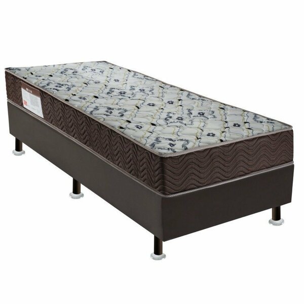 Cama Box Iso D45 Solteirão Ortobom Marrom E Branco