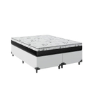 Cama Box King 193 Sintético Branco Com Colchão Espuma D33 One