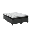 Cama Box King 193 Sintético Preto Com Colchão Espuma D33 One