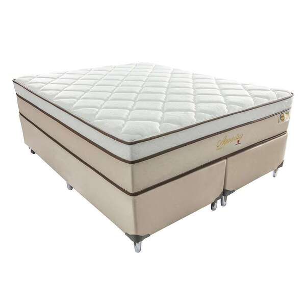 Cama Box King Aquarius Com Colchao King Molas Ensacadas Bege E Branca Leroy Merlin