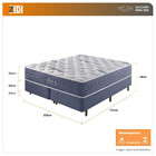Cama Box King Azul + Colchão Molas Ensacadas Visco Gel Califo