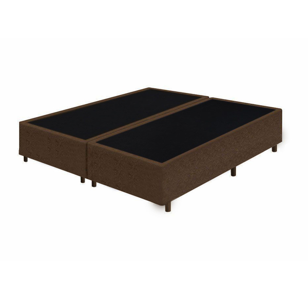 Cama Box King Bipartido Marrom Suede 40x192x203 - F A Elegante