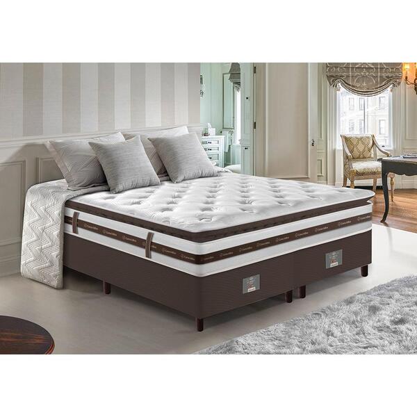 Cama Box King Colchão + Box 193x203 Molas Ensacadas Cama Inbo