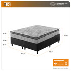 Cama Box King Preto + Colchão  Espuma D33 Pillow Top Hanover