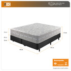 Cama Box King Preto + Colchão Molas Ensacadas Alabama 193x203