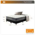 Cama Box King Preto + Colchão Molas Ensacadas Suporte 200 Kg