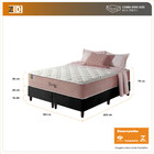 Cama Box King Preto + Colchão Molas Ensacadas Visco Gel Charl