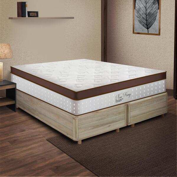 Cama Box King Rústica + Colchão Massageador C/ Infravermelho