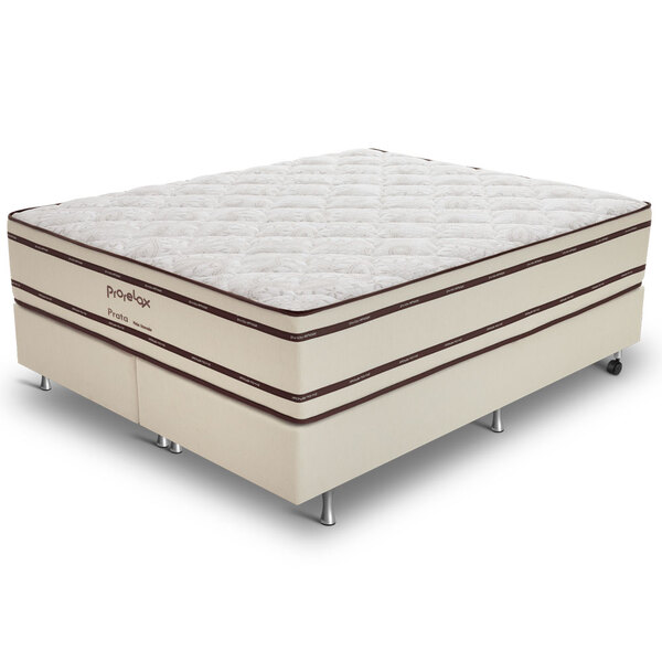 Cama Box King Size (box + Colchão) 193x203x71 Prata Prorelax