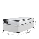 Cama Box Linho Baú Solteiro Gazin Colchão Molas Ensacadas 88x