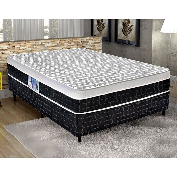 Cama Box Palladium Casal 138x188 - Anjos - Preto / Branco