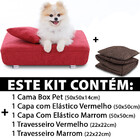 Cama Box Para Cachorro + 2 Travesseiros + 2 Capas - Caminha P