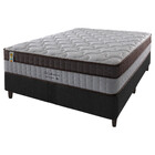 Cama Box Preto + Colchão Casal Molas Ensacadas Suporte 200 Kg