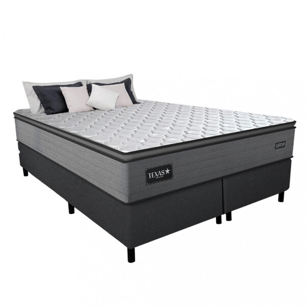 Cama Box Queen 158cm Molas Ensacadas Texas 2cen Gazin