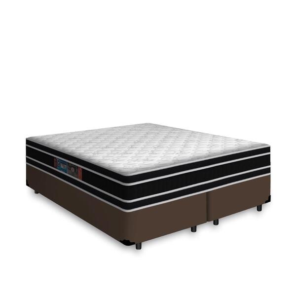 Cama Box Queen + Colchão De Espuma D33 - Castor - Black White