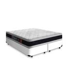 Cama Box Queen + Colchão De Espuma D45 Castor Black White Dou