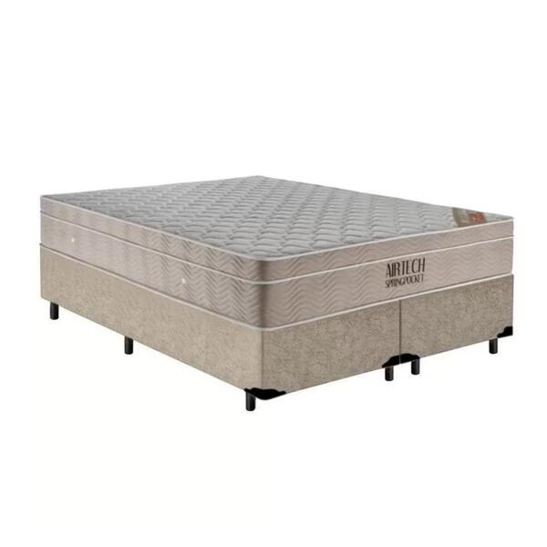 Cama Box Queen + Colchão Ortobom De Molas Ensacadas Airtech B