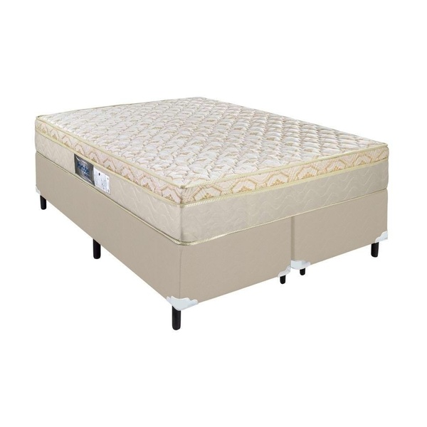 Cama Box Queen + Colchão Portobel De Mola Arezzo Gold Light