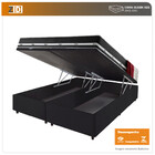 Cama Box Queen Baú Preto + Colchão Molas Ensacadas Los Angele