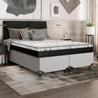 Cama Box Queen Bipartido + Colchão D33 One Face - Couro Branco