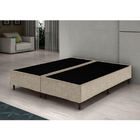 Cama Box Queen Bipartido Bege Suede 40x158x198 - Santo Box