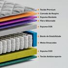 Cama Box Queen Bipartido Preto + Colchão Molas Ensacadas Zidi