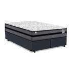 Cama Box Queen Cinza + Colchão De Molas Ensacadas - Plumatex