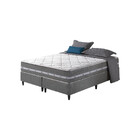 Cama Box Queen Cinza + Colchão Molas Ensacadas Queen Miami 15