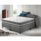 Cama Box Queen Cinza + Colchão Molas Ensacadas Queen Miami 15