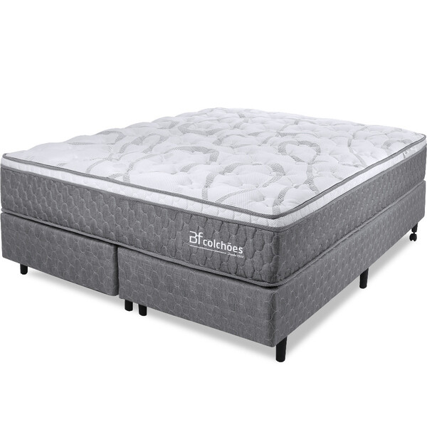 Cama Box Queen Colchão Smart Spring Mola Ensacada E Pillow Top De