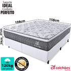 Cama Box Queen Colchão Smart Spring Mola Ensacada E Pillow To