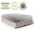 Cama Box Queen com Colchão de Espuma D45 Strong One Face Bege