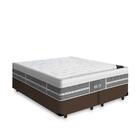 Cama Box Queen Marrom + Colchão De Molas Ensacadas - Castor -