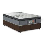 Cama Box Queen Marrom + Colchão De Molas Ensacadas - Comfort