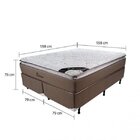 Cama Box Queen Molas Ensacadas 76x158x198cm Luckspuma Marrom