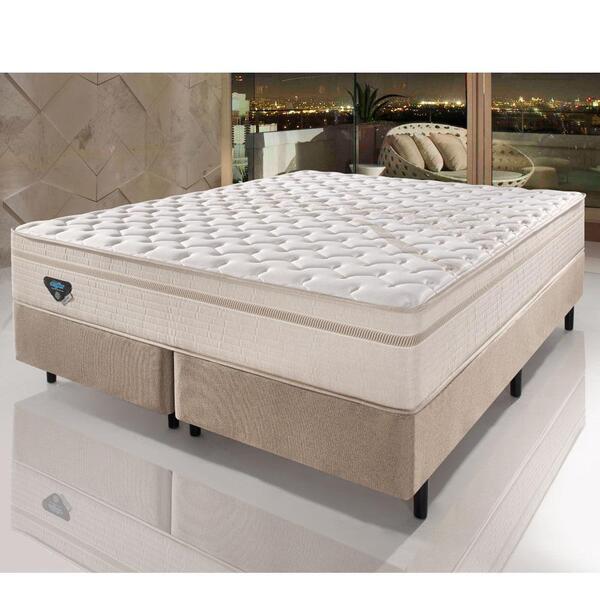 Cama Box Queen Size High Spring Molejo Contínuo 158x198x73cm