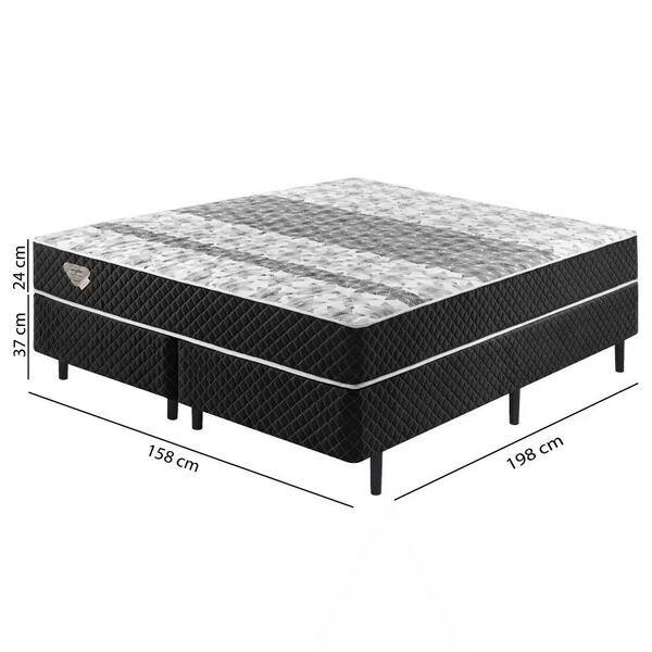 Cama Box Queen Size Soft Comfort Preto Molas Verticoil | Leroy Merlin