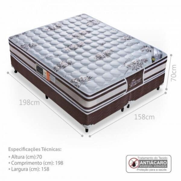 Cama Box Queen Solenne Visco e Molas Ensacadas 158x198x70cm