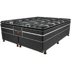 Cama Box Queen Top Bambu – Pelmex - Preto / Prata