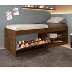 Cama Box Sapateira Moal Malbec Com Colchão