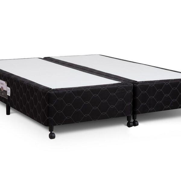 Cama Box Simples Castor King Poli Preto 180x200x27cm