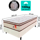 Cama Box Solteirão Colchão Molas Ensacadas + Box Microfibra 9