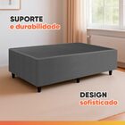 Cama Box Solteiro 0,88m Com 38cm De Altura Suede Prince Cinza